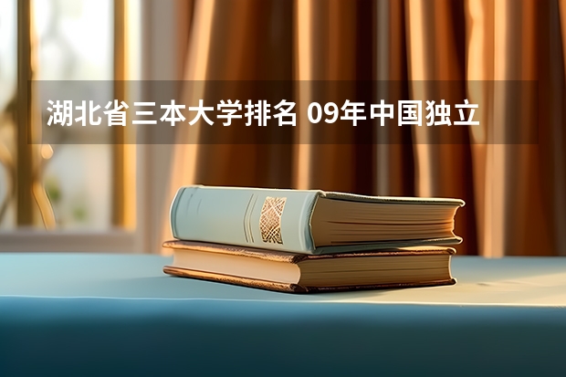 湖北省三本大学排名 09年中国独立学院(三批本科)学校排名 急!!!