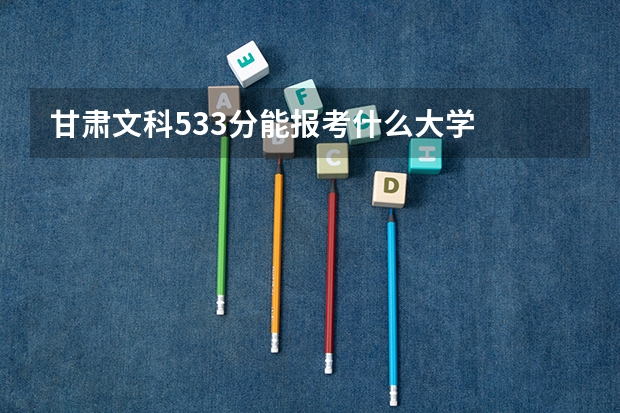 甘肃文科533分能报考什么大学