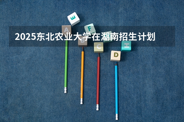 2025东北农业大学在湖南招生计划一览表
