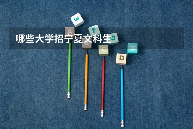 哪些大学招宁夏文科生