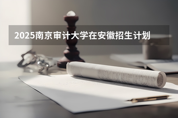 2025南京审计大学在安徽招生计划一览表