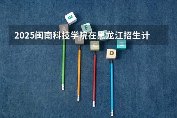 2025闽南科技学院在黑龙江招生计划一览表