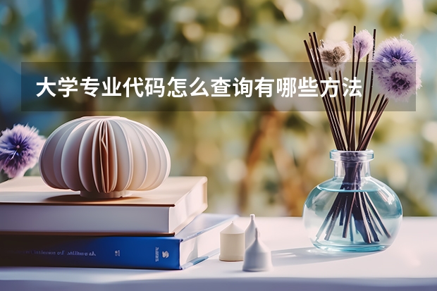 大学专业代码怎么查询有哪些方法