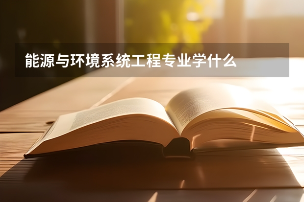 能源与环境系统工程专业学什么