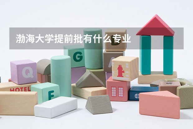 渤海大学提前批有什么专业